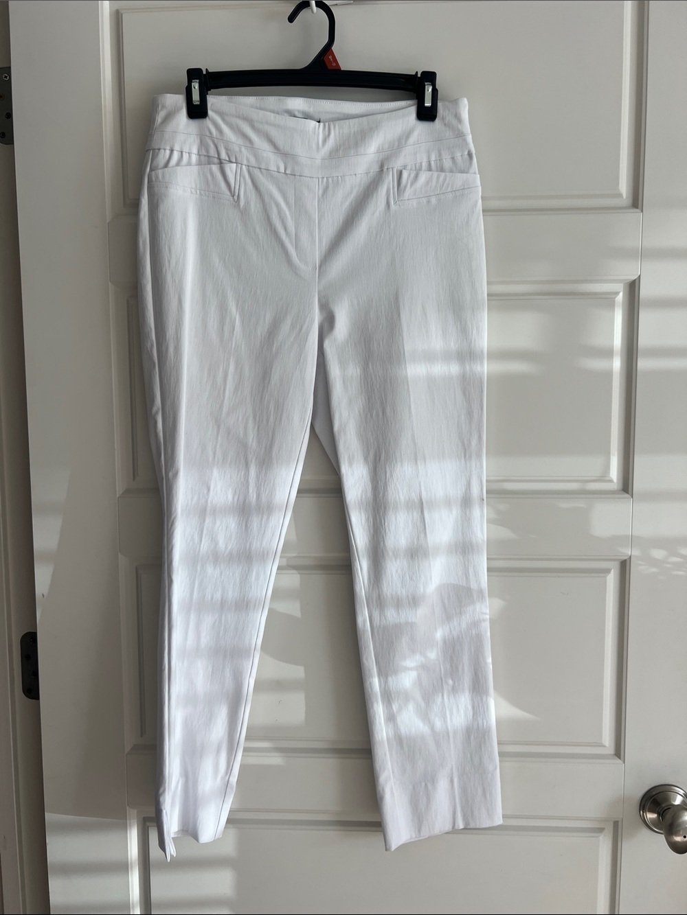 Renuar White Ankle Crop Ponte Pants